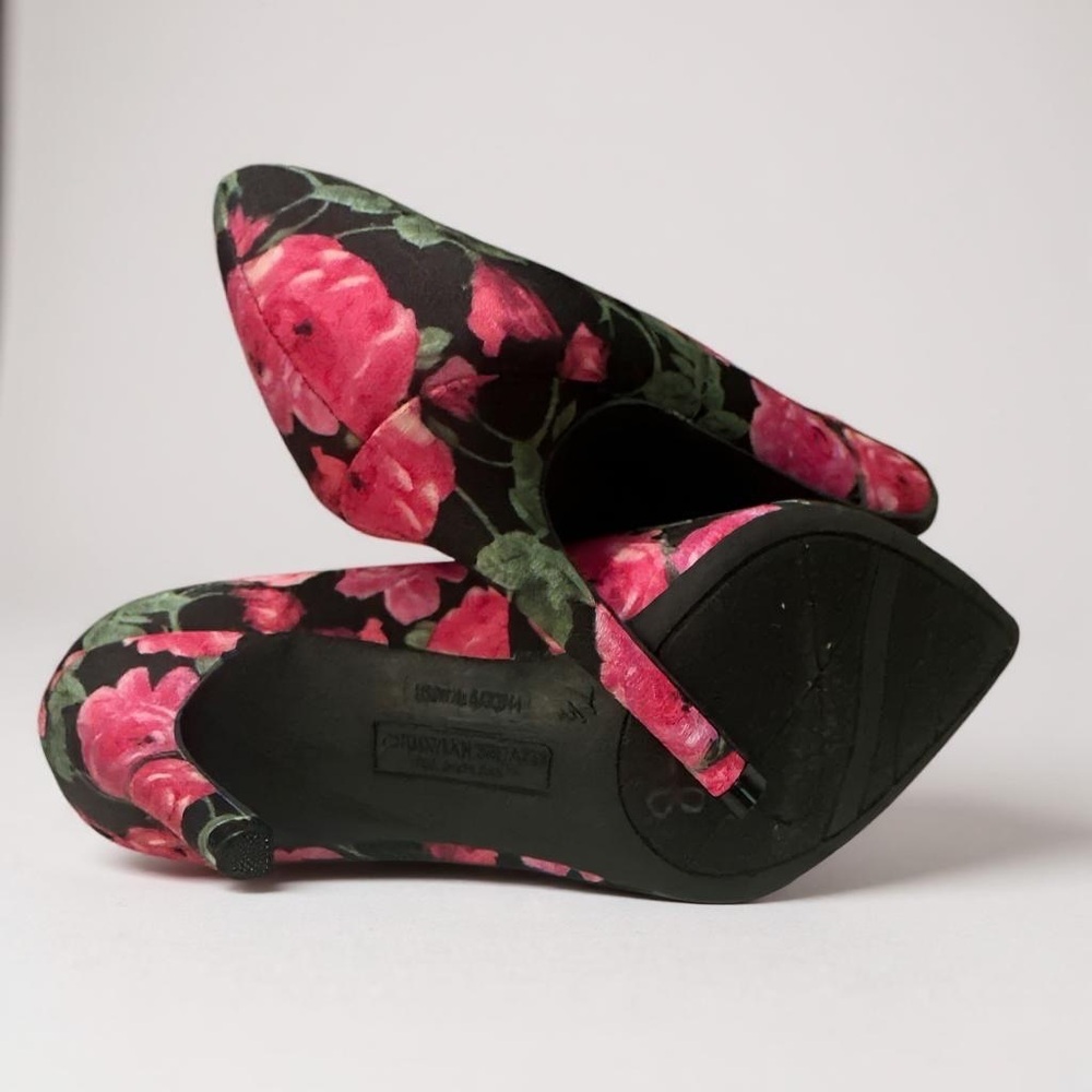Christian Siriano Black + Pink + Green Floral Heels Size 7.5 NWT - Picture 5 of 5